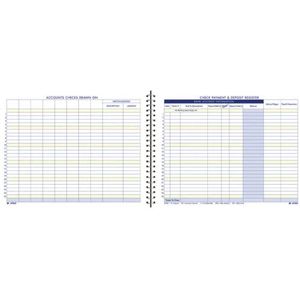 Adams Check Payment and Deposit register, 8 1/2 x 11 inch, 44 pagina's (AFR60)