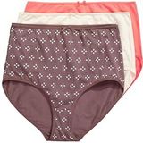 Ulla Popken - Slip - Bruin - Koraal - Wit - High Waist - Jersey