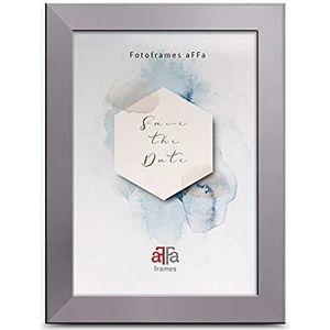 AFFA, Hekla, MDF fotolijst, onderhoudsvriendelijk, rechthoekig, met acrylglazen front, zilver, 15 x 21 cm