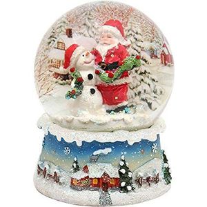 Dekohelden24 Prachtige sneeuwbol, Santa en Sneeuwman, Ø 6,5 cm
