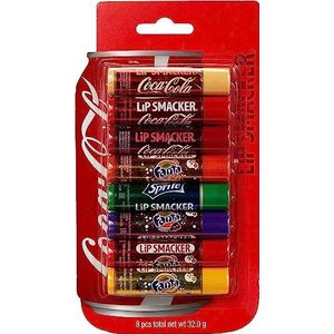 Lip Smacker Coca Cola Party Pack, 8 Gearomatiseerde Lipglosses voor Kinderen Geïnspireerd door Coca-Cola, Hydraterend en Verfrissend, Lekker Geschenkset