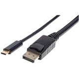 Manhattan USB type C naar DisplayPort-adapterkabel (converteert het Alternate-modesignaal in een DisplayPort 4K uitgangssignaal) 2 m zwart 152464