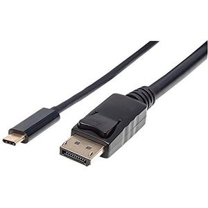Manhattan USB type C naar DisplayPort-adapterkabel (converteert het Alternate-modesignaal in een DisplayPort 4K uitgangssignaal) 2 m zwart 152464