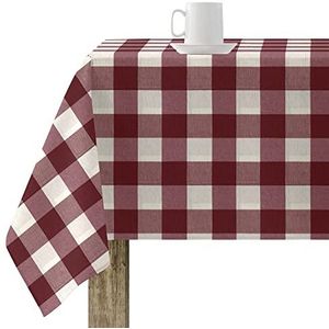 Belum tafelkleed van hars, vlekafstotend, 550-03, geruit, vichy-formaat, 250 x 155 cm, vlekbestendig tafelkleed, Vichy-rood, tafelkleed van 100% biologisch katoen