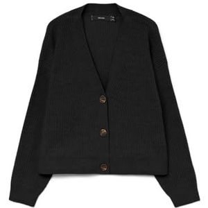 VERO MODA - Gebreid Vest - Zwart - Losse Pasvorm - V-hals