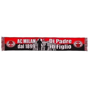 AC Milan Jacquard sjaal Grafische Vader In Zoon, Acryl, Uniseks Volwassenen, Rood/Zwart, One Size