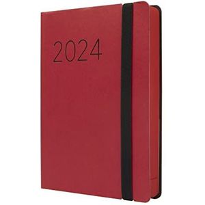 Finocam - Kalender 2024 Flexi Lisa 1 dag pagina januari 2024 - december 2024 (12 maanden) Spaans rood