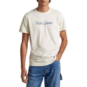Pepe Jeans Keegan T-shirt voor heren, Beige (Ivoor), S