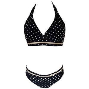 Haute pression Tweedelig badpak voor dames, Zwart, 48