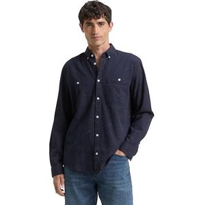 TOM TAILOR heren overhemd, 38953 - Navy Nep Structure, XL