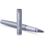 PARKER Vector XL Rollerball Pen | Metallic Zilver-Blauw Lak op Messing | Fijne Punt Met Zwarte Inkt Vulling | Geschenkdoos