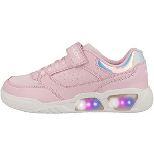 Geox Meisje J Illuminus Girl Sneakers, Lt Rose White, 35 EU