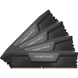 Corsair VENGEANCE DDR5 64GB (4x16GB) 6400MHz C32 Intel Optimierter Arbeitsspeicher (Onboard Spanningsregeling, Aangepaste XMP 3.0 Profielen, Compacte Vormfactor) Zwart