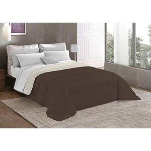 Italian Bed Linen Basic winterdekbed, dubbel, crème/bruin