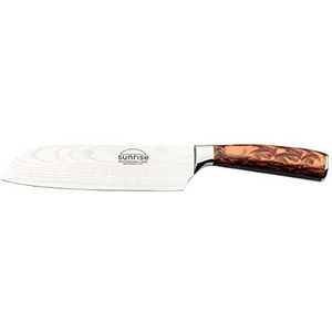 Rockingham Forge Sunrise Collection 5"" Santoku Mes, roestvrij staal met hars handgrepen, Amber Brown