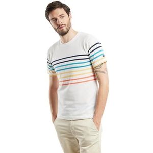 Armor Lux Gestreept T-shirt, Milk/Multicol E24, S