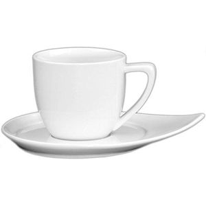 Holst Porzellan CF 003 FA4 koffie/cappuccino set ""ConForm"" 0,21 l met CF 018, wit, 18 x 14 x 8 cm