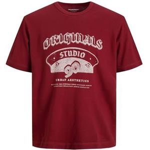 JACK & JONES Jormeadows Graphic Tee Ss Crew Neck, Tibetaans rood., XS