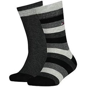 Tommy Hilfiger Basic Stripe sokken voor jongens (verpakking van 2 stuks), zwart, 31/34