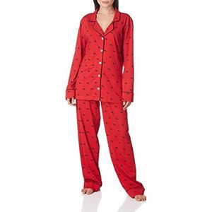 Hatley Pyjama met lange mouwen voor dames, Rood (Mans op Rood 600), XS