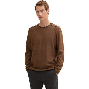 TOM TAILOR heren trui, 36959 - Peanut Brown Navy Finestripe, XXL