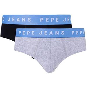 Pepe Jeans Heren Logo Bf Lr 2P Slips, zwart, XL (Pack van 2), Zwart, XL