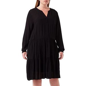 TOM TAILOR Dames chiffon jurk met volant 1030252, 14482 - Deep Black, 32