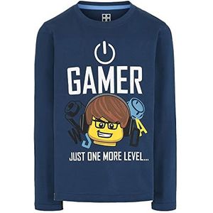 LEGO Klassiek T-shirt met lange mouwen voor jongens, Donker Dust Blauw, 98 cm