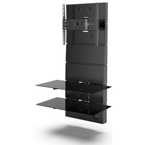 Meliconi GHOST Design 3500 Rotation Matt Black TV wandhouder voor tv van 32 tot 65 inch Vesa 200, 300, 400 mm