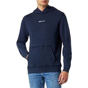 Replay Heren M6277 capuchontrui, 085 blauw, XS