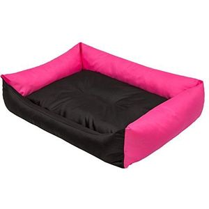 Hobbydog XXL LECCZR6 Eco Hondenbed, XXL, 105 x 75 cm, roze met zwart matras, XXL, veelkleurig, 2,75 kg