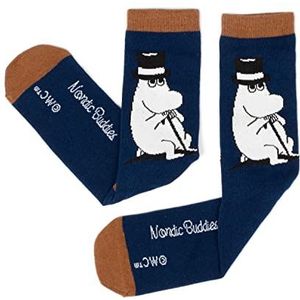 Moominpappa Happiness Men's Moomin Socks herensokken, marineblauw, bruin, 40-45 EU