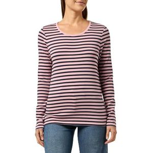 Slim gestreept 1X1 Ribbed LS T-shirt, roze (dusty pink), L