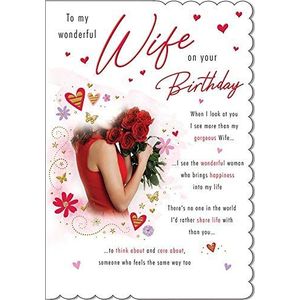 Traditionele verjaardag kaart vrouw - 9 x 6 inch - Piccadilly groeten