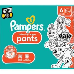 Pampers Luiers Paw Patrol Pants maat 6 (14-19 kg) Baby-Dry, Extra Large met stop- en beschermtasje, maandendoos, 138 broekluiers
