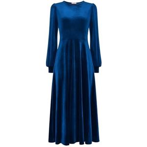 Joe Browns Petite Velours midi-jurk met lange mouwen voor dames, normaal, groenblauw, maat 38 (Petite), Turkoois, 36