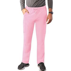 Adar Toevoeging schrobben Voor Mannen - Slank Been lading Trekkoord Schrobben Broek - A6106 - Soft Pink - 2X