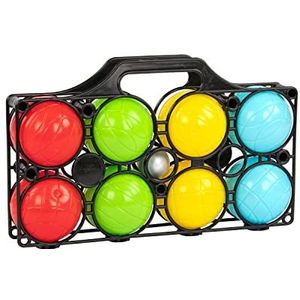 Idena 40409 Boccia-spel met 8 gekleurde ballen, doelbal en draagmand, behendigheidsspel voor kinderen en volwassenen, sportspel voor buiten, ideaal voor zomer, in de tuin of in het park