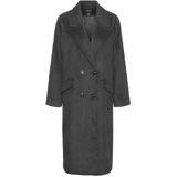 Vero Moda - HARPER - Lange Wollen Jas - Mêlee - Relaxed Fit - Dubbele Knoopsluiting