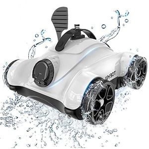 WYBOT Zwembadrobot 150W Krachtig voor het reinigen van grote bladeren en stenen, zwembadstofzuiger met dubbele motor, 3 timerfuncties, vloerreinigingsborstel, Perfect voor zwembaden