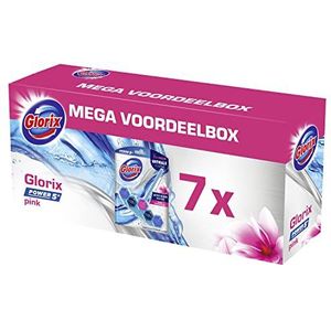 Glorix Power-5 Toiletblok Blauw Water, Pink Magnolia - 7 stuks - Multipack