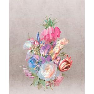 Rasch Behang 361056 - Fotobehang op vlies met bloemen in bruin, roze en groen uit de collectie Magicwalls - 2,65 m x 2,12 m (L x B)