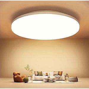 LEDYA Led-plafondlamp, 18 W, 1600 lm, 2700 K, plafondlamp, IP54, modern, rond, voor badkamer, woonkamer, keuken, slaapkamer, hal, eetkamer