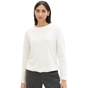 TOM TAILOR Sweatshirt voor dames, 10315 - Whisper White, XS