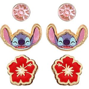 Peers Hardy - Set van 3 Oorbellen - Geëmailleerd - Roze Steen