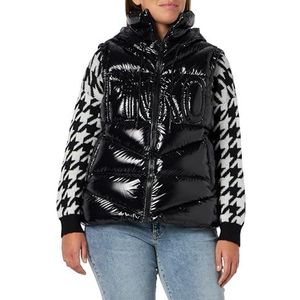 Pinko Geos Crystal Nylon vest met donsjack voor dames, Z99_Zwart Sedan, M
