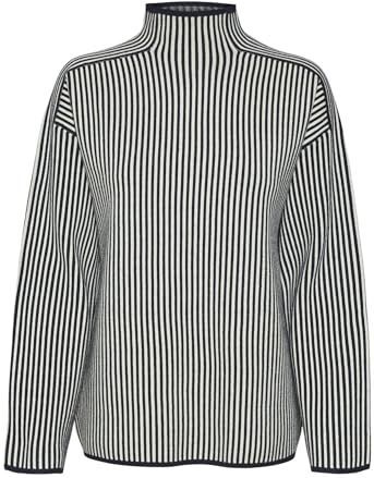 VERO MODA - VMGOLD - Trui - Navy / Wit - Knitwear - Losse Pasvorm