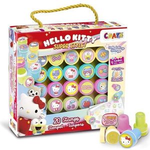 CRAZE Kinderstempel Hello Kitty cadeau 20 wasbare stempels kinderen inktstempel Hello Kitty speelgoed stempel voor kinderen verschillende modellen 4 kleuren creatieve spelletjes voor kinderen