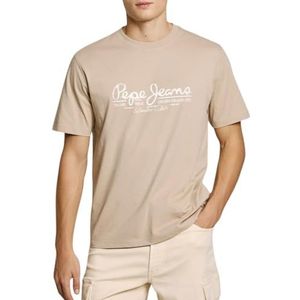 Pepe Jeansvoor mannen. PM509769 Dumas beige t-shirt met korte mouwen (L), Casual, Katoen, Duurzaam