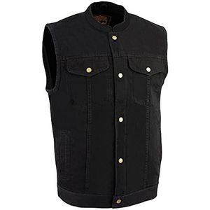 Biker's Edge Denim Club Style Vest voor heren S Zwart